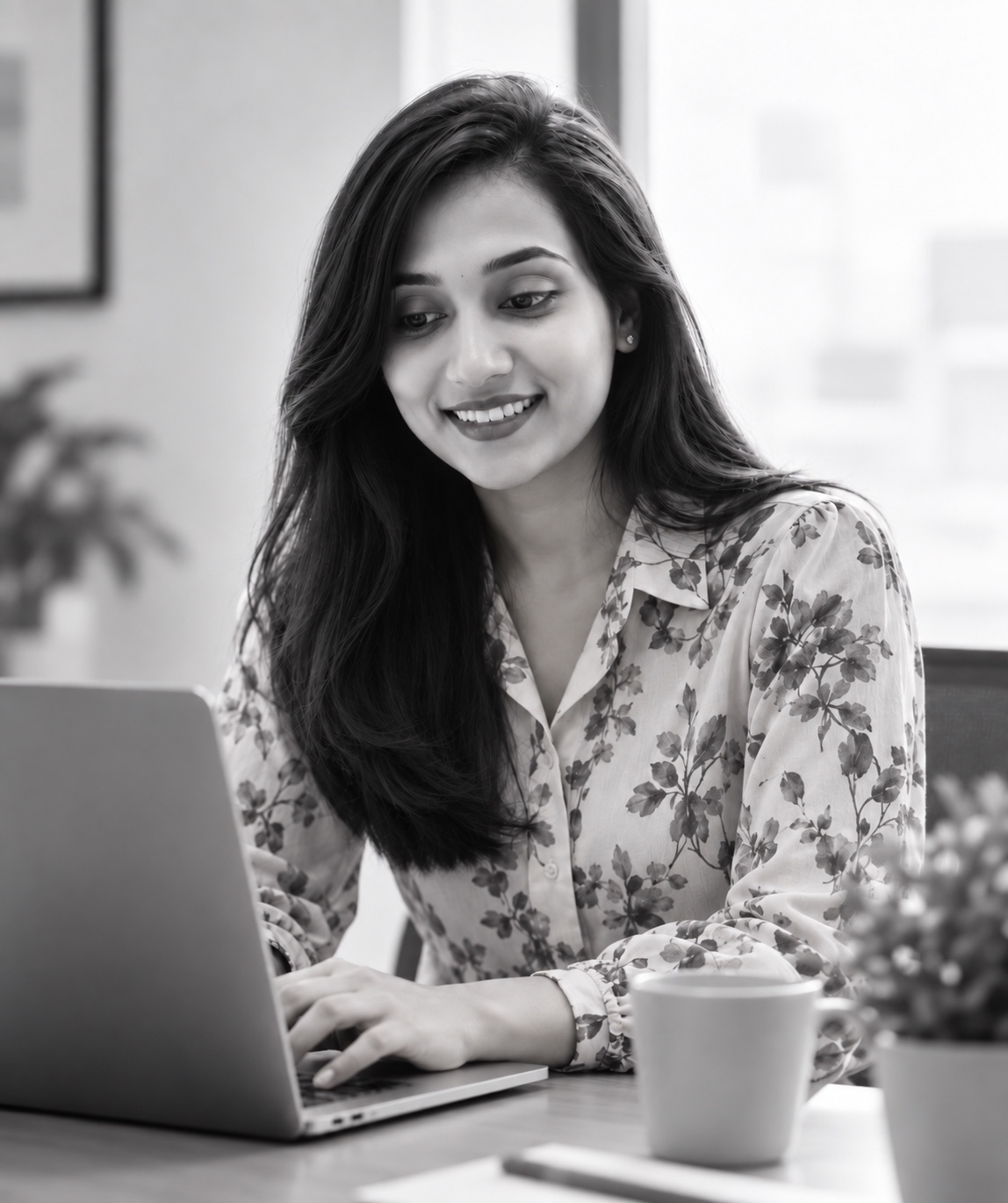 Founder of Radha Madhav Technology Studio working at a laptop
